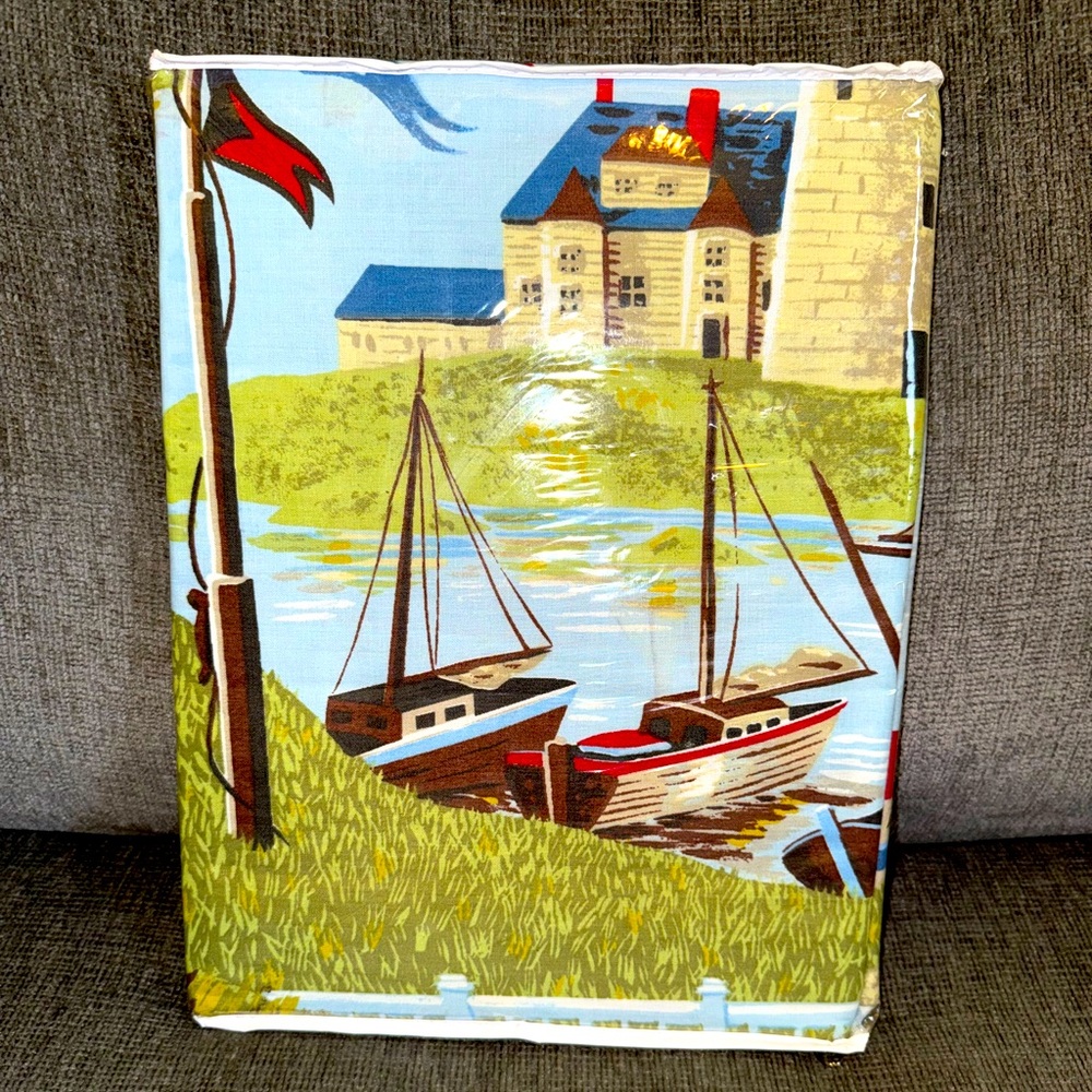 NWT 2 Curtain Panels 84" x 84" Bay Boats Lighthouse Nautical New England C